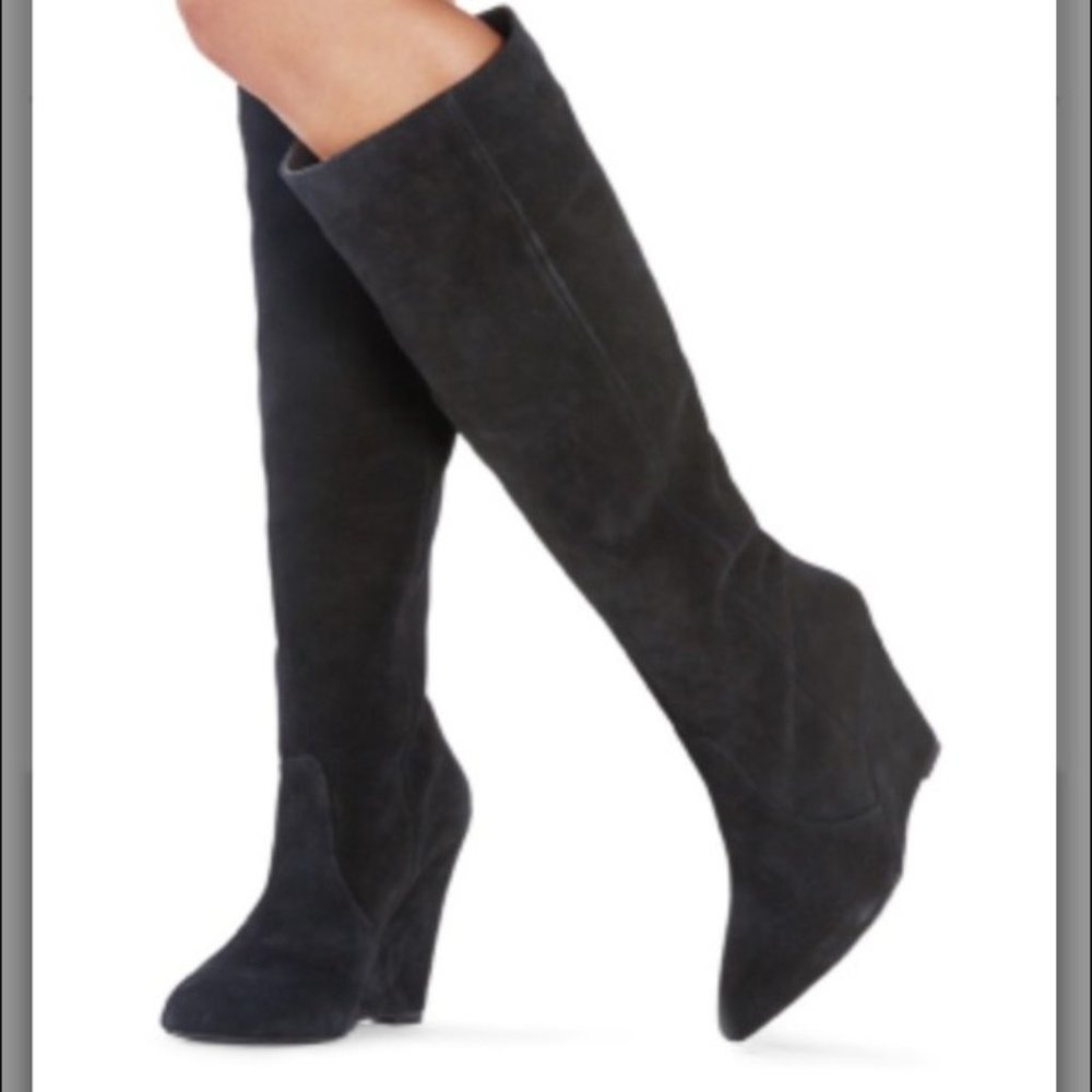 Luxe By JustFab Women's Black Suede Boots